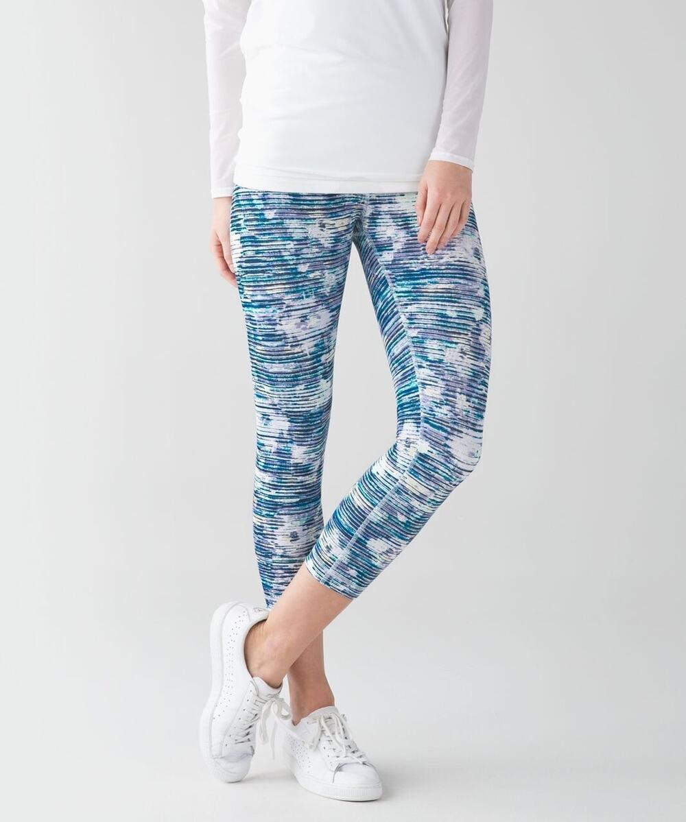 Blue Patterned Leggings Knit Slim Size 4